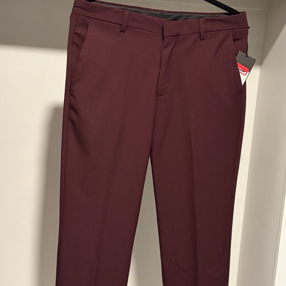 Berle Modern Fit, wine colored mens pants. Size 33 W by 32 L